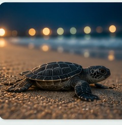Solvita, representative sea turtle hatchling